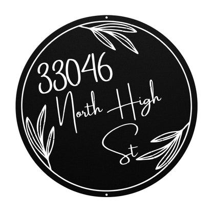 10039 - * Custom Modern Address Leaf Sign