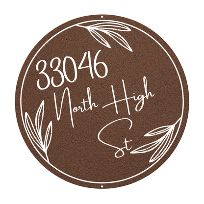 10039 - * Custom Modern Address Leaf Sign