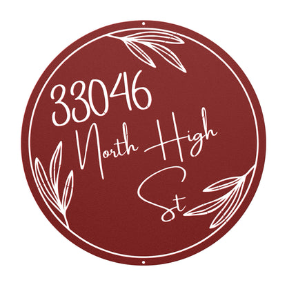 10039 - * Custom Modern Address Leaf Sign