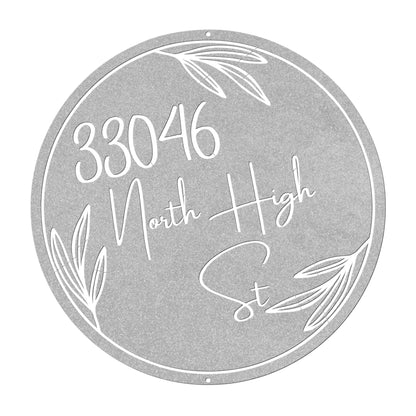 10039 - * Custom Modern Address Leaf Sign