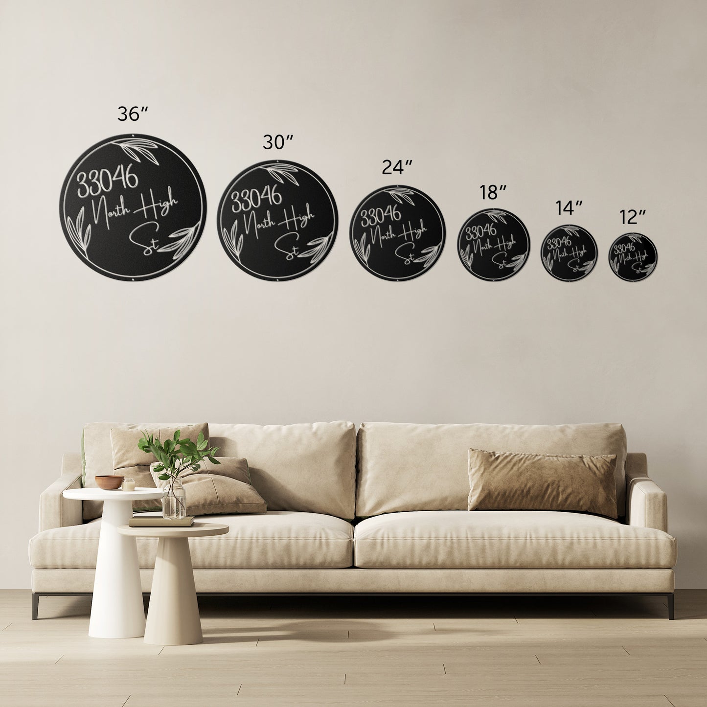 10039 - * Custom Modern Address Leaf Sign