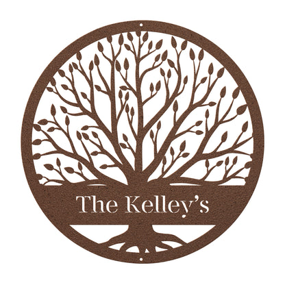 10500 - Tree Circle Customizable Name Metal Sign