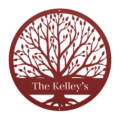 10500 - Tree Circle Customizable Name Metal Sign