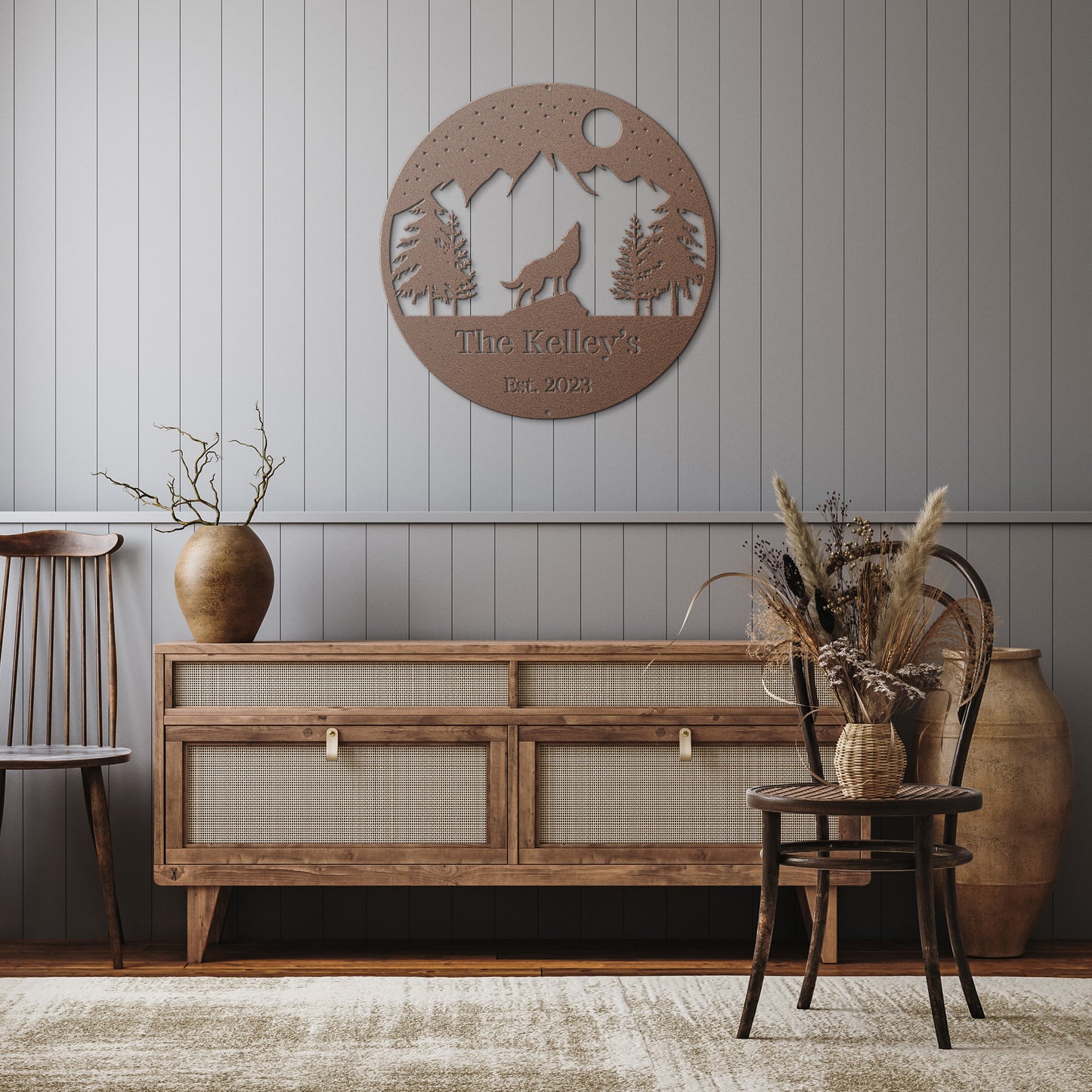 10170 - * Custom Night Wolf Howling Metal Sign