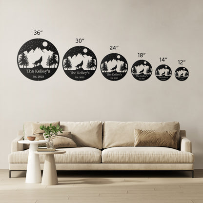 10170 - * Custom Night Wolf Howling Metal Sign