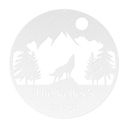 10170 - * Custom Night Wolf Howling Metal Sign