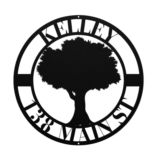 10036 - * Custom Oak Tree Family Address Sign