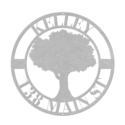 10036 - * Custom Oak Tree Family Address Sign