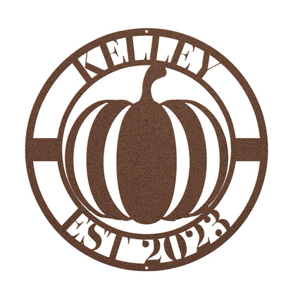 10168 - * Custom Pumpkin Family Metal Sign