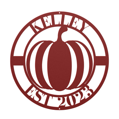 10168 - * Custom Pumpkin Family Metal Sign