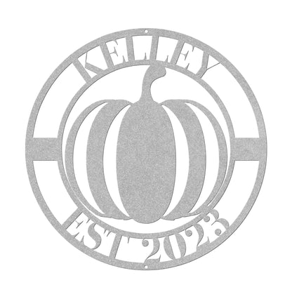 10168 - * Custom Pumpkin Family Metal Sign