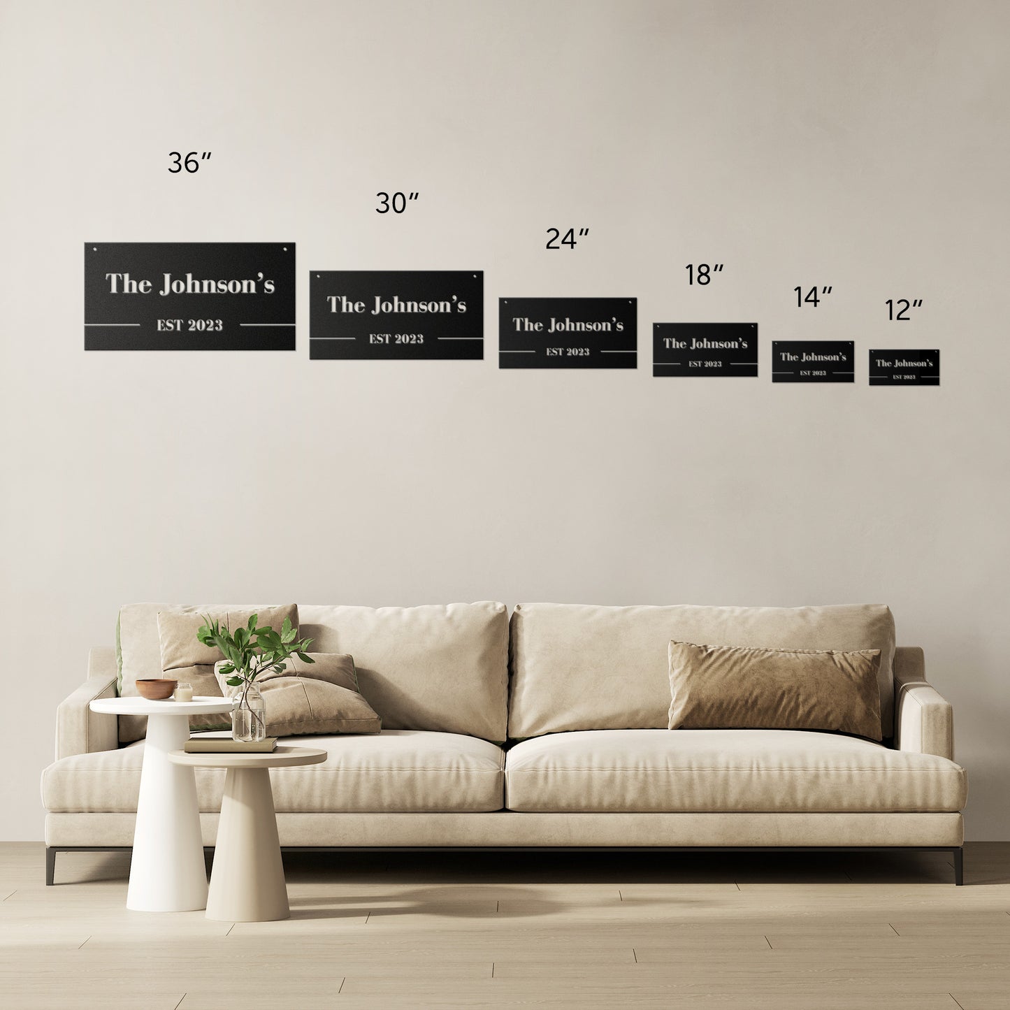 10167 - * Custom Rectangular Modern Family Sign