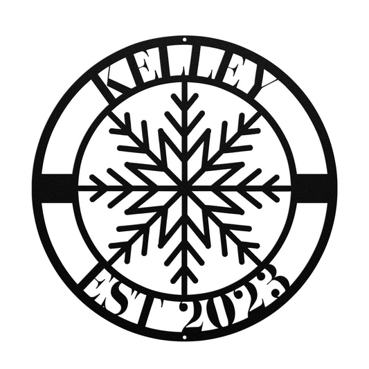 10163 - * Custom Snowflake Family Sign