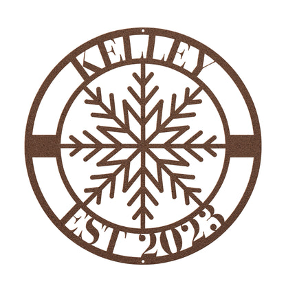 10163 - * Custom Snowflake Family Sign