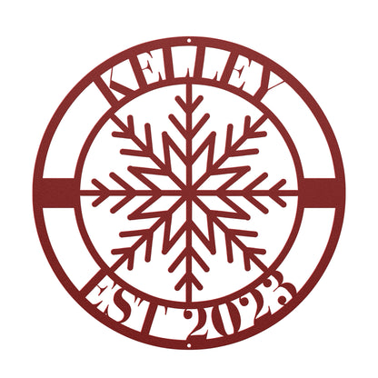 10163 - * Custom Snowflake Family Sign