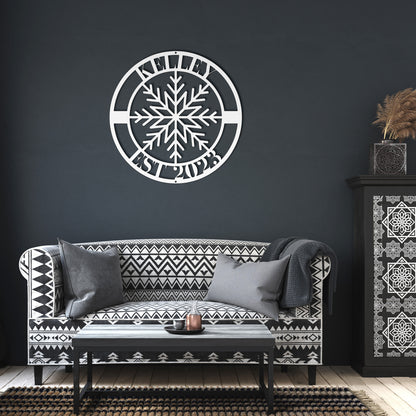 10163 - * Custom Snowflake Family Sign