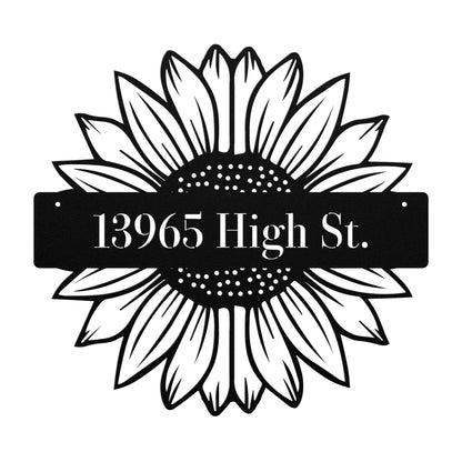 10160 - * Custom Split Sunflower Address Metal Sign