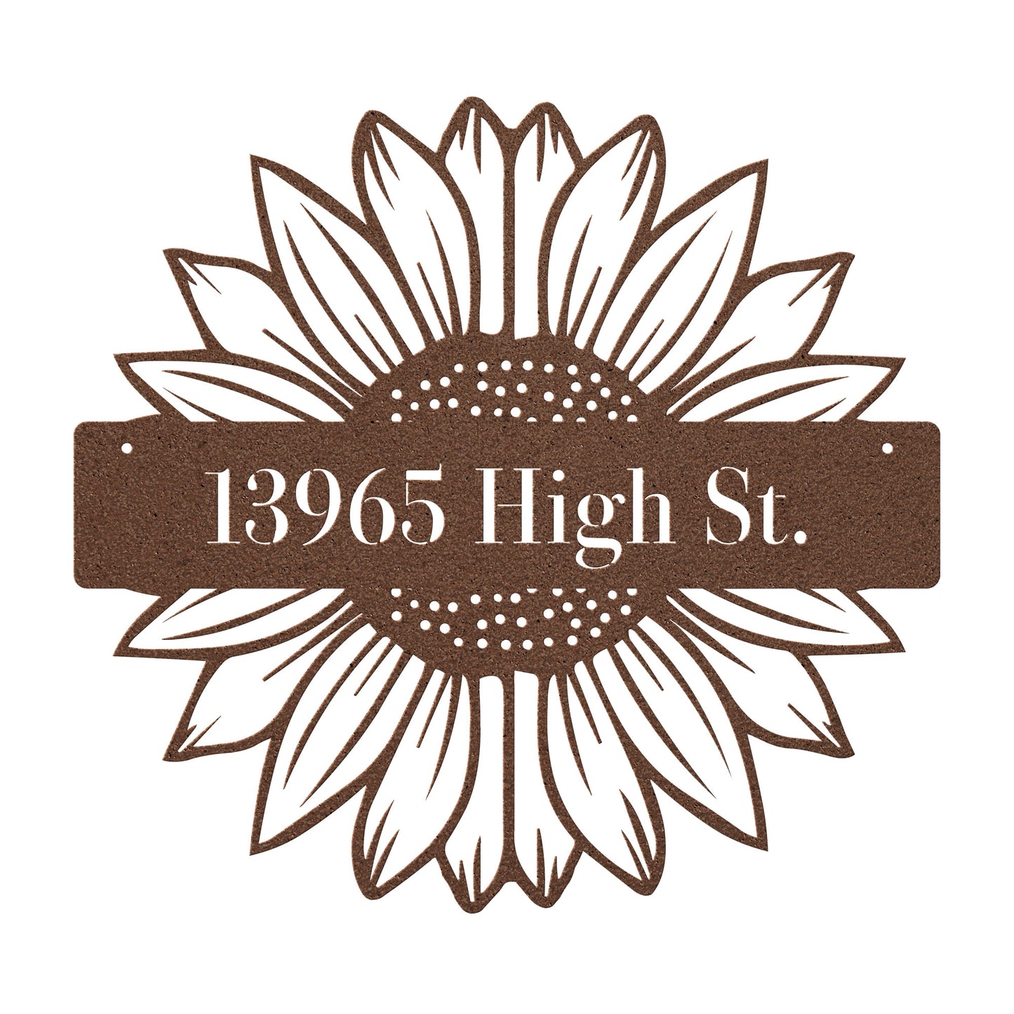 10160 - * Custom Split Sunflower Address Metal Sign