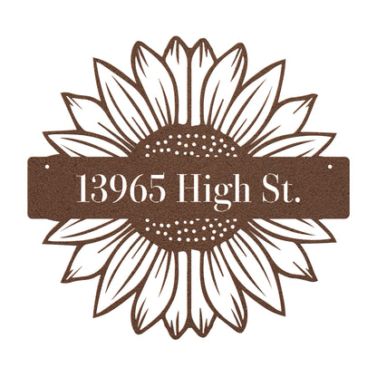 10160 - * Custom Split Sunflower Address Metal Sign