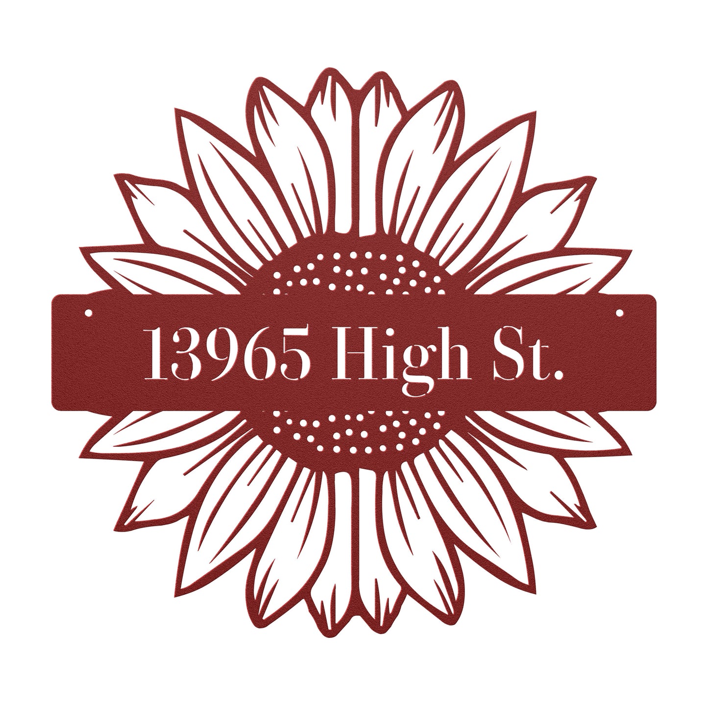 10160 - * Custom Split Sunflower Address Metal Sign