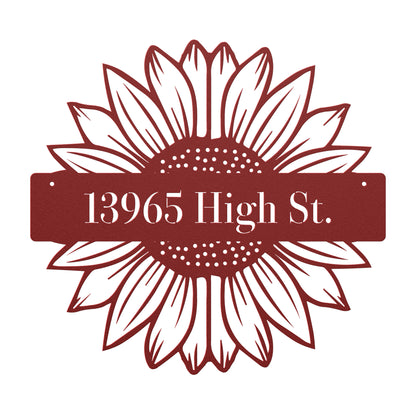 10160 - * Custom Split Sunflower Address Metal Sign