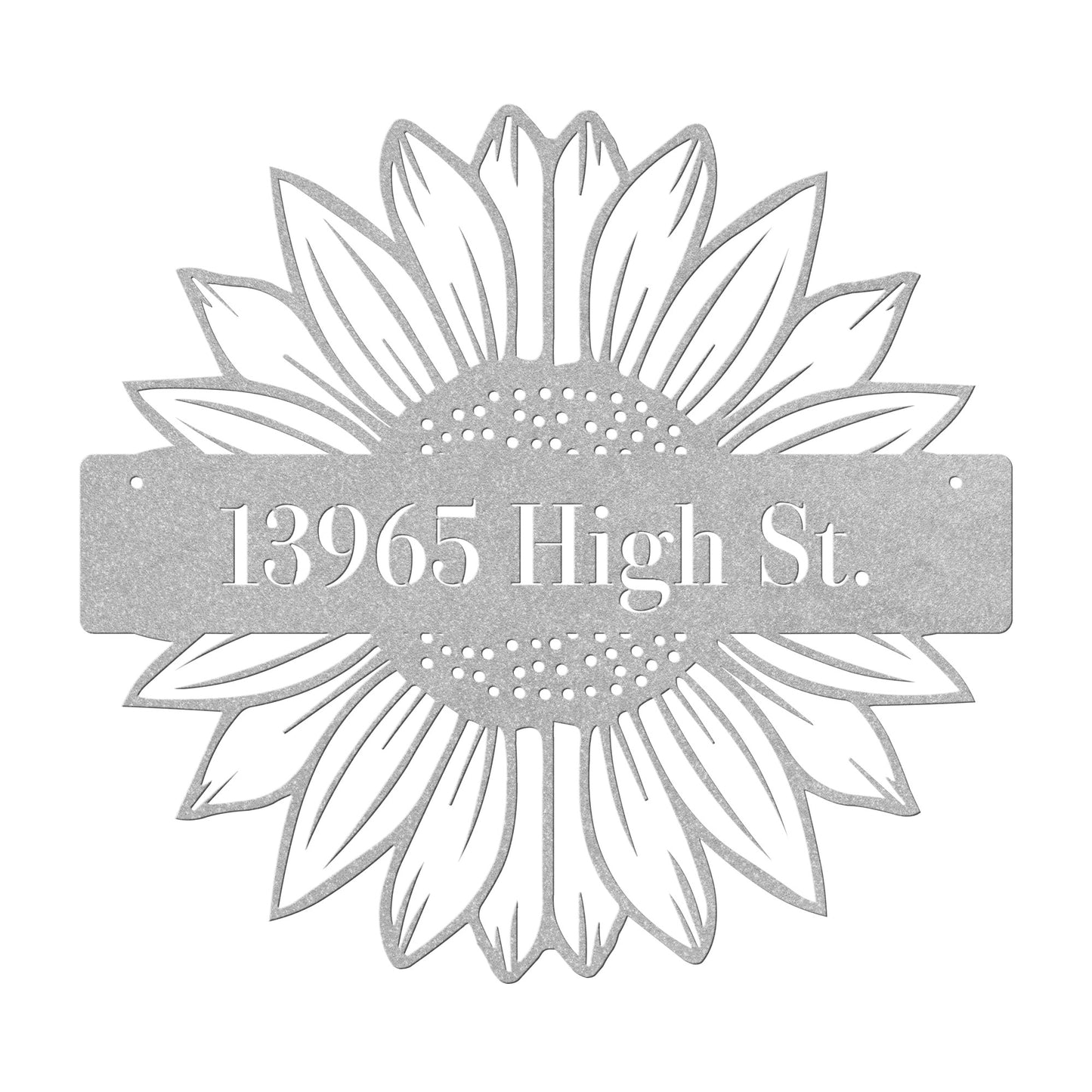 10160 - * Custom Split Sunflower Address Metal Sign