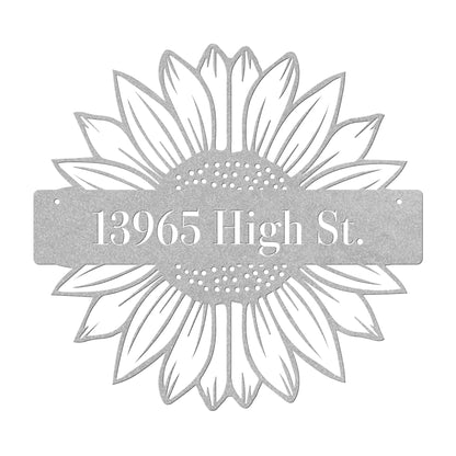 10160 - * Custom Split Sunflower Address Metal Sign
