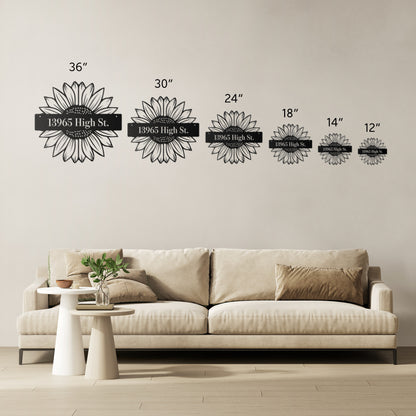 10160 - * Custom Split Sunflower Address Metal Sign