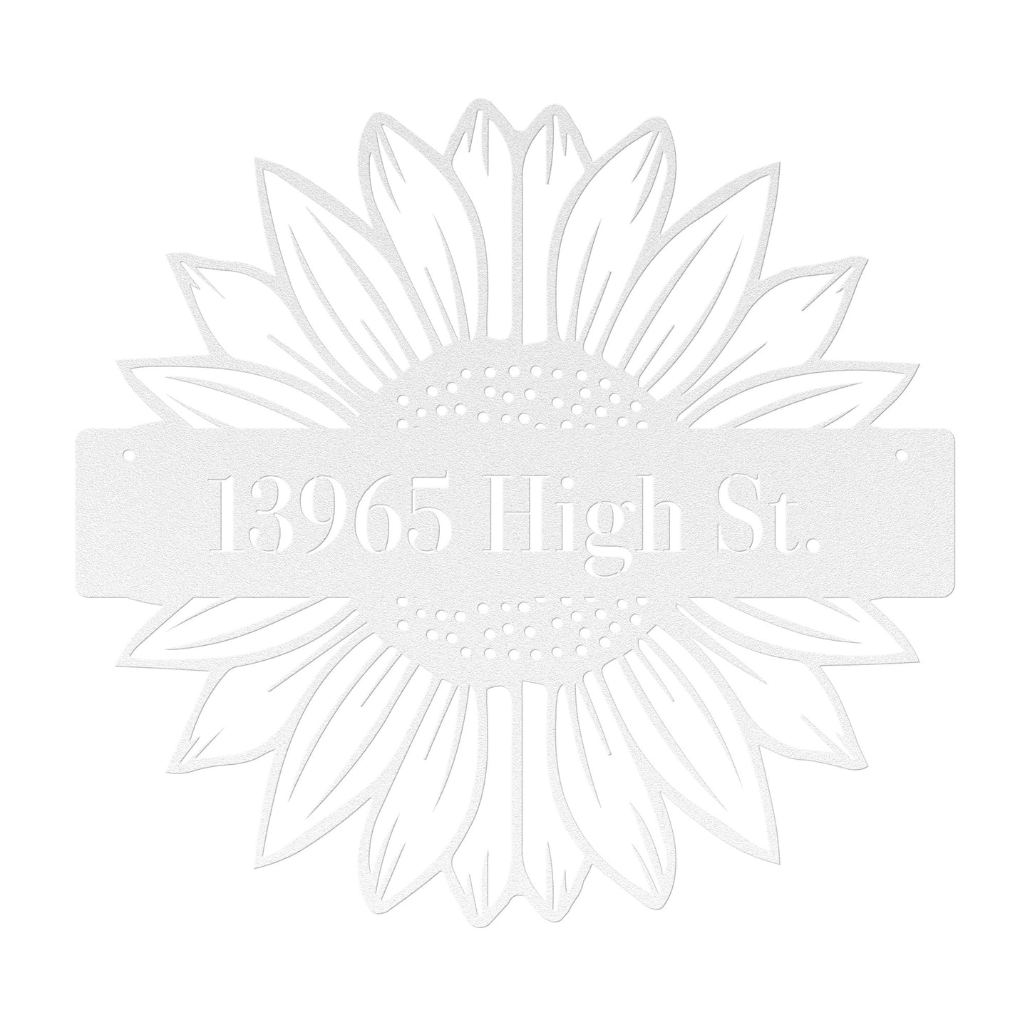 10160 - * Custom Split Sunflower Address Metal Sign