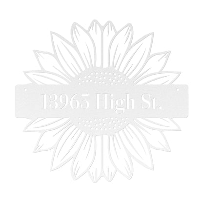 10160 - * Custom Split Sunflower Address Metal Sign
