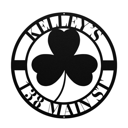 10029 - * Custom Three Leaf Clover Address Sign