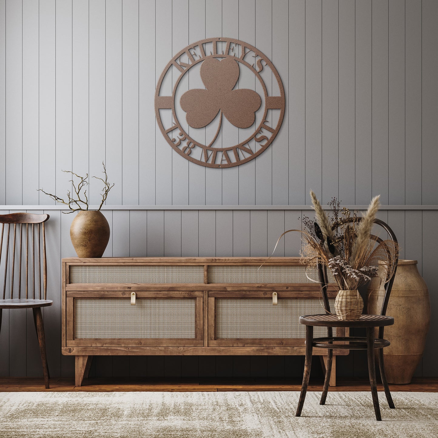 10029 - * Custom Three Leaf Clover Address Sign