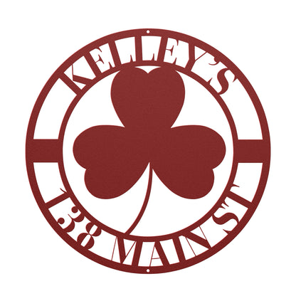 10029 - * Custom Three Leaf Clover Address Sign