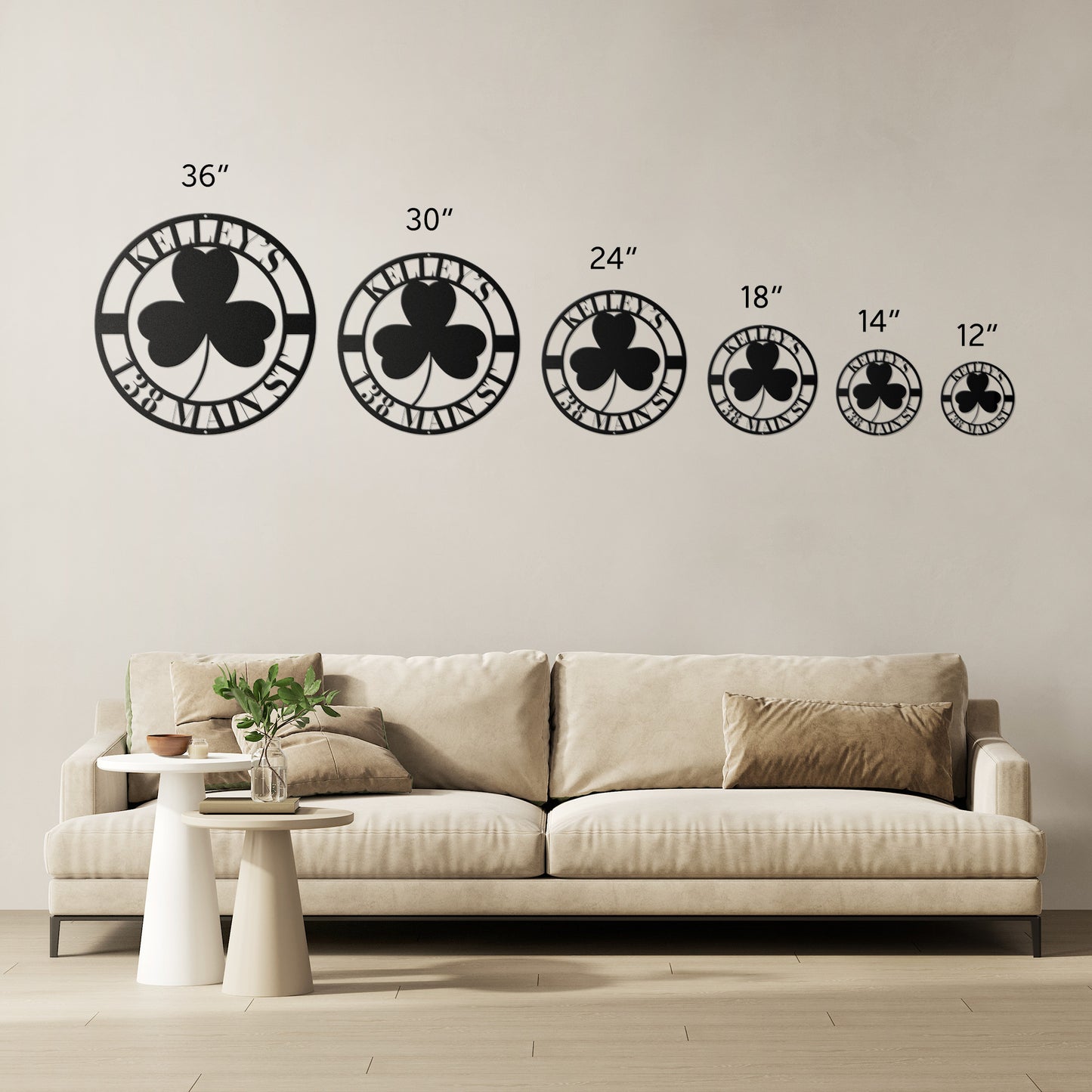 10029 - * Custom Three Leaf Clover Address Sign