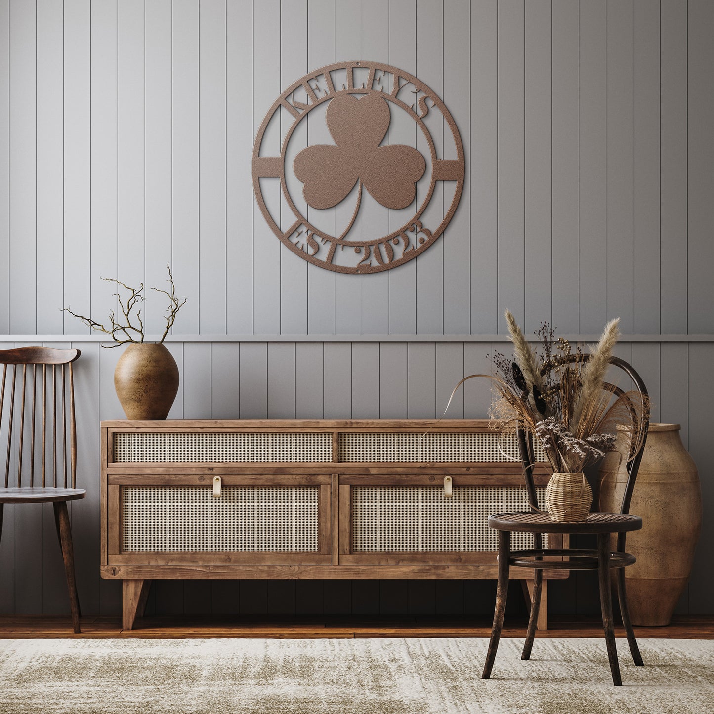 10030 - * Custom Three Leaf Clover Family Metal Sign