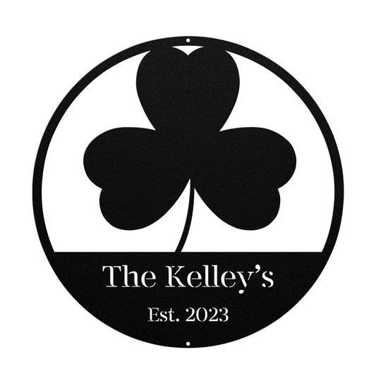 10028 - * Custom Three Leaf Clover Family Sign