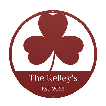 10028 - * Custom Three Leaf Clover Family Sign