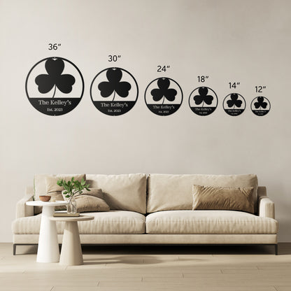 10028 - * Custom Three Leaf Clover Family Sign