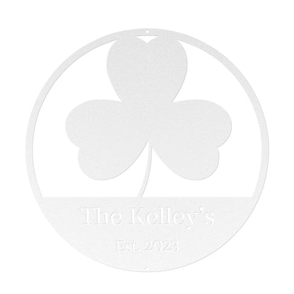 10028 - * Custom Three Leaf Clover Family Sign