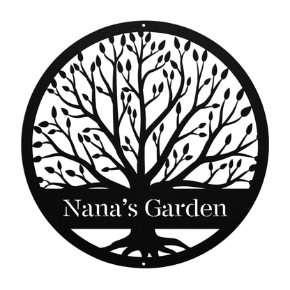 10498 - Tree Custom Name Garden Metal Sign
