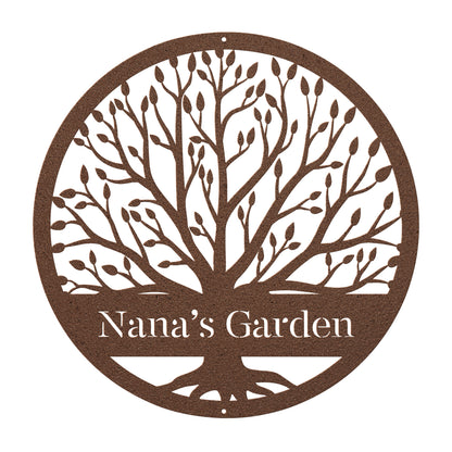 10498 - Tree Custom Name Garden Metal Sign