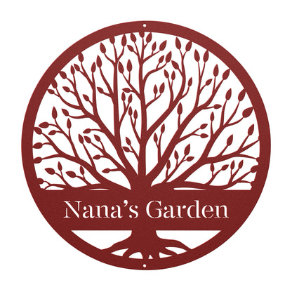 10498 - Tree Custom Name Garden Metal Sign