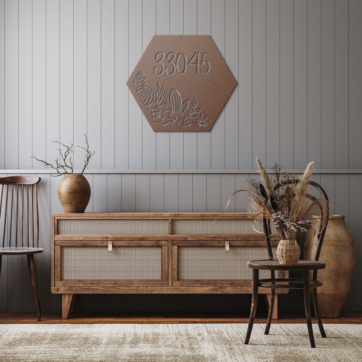 10042 - * Custom Western Cactus Scene Address Sign