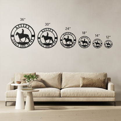 10014 - * Custom Woman Riding Horse Address Sign