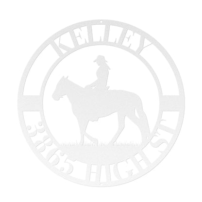 10014 - * Custom Woman Riding Horse Address Sign