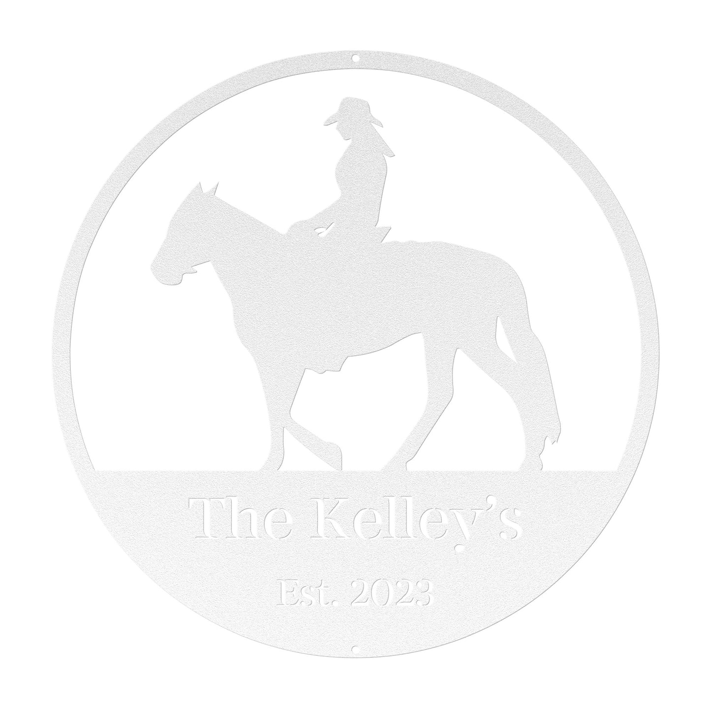 10015 - * Custom Woman Riding Horse Family Sign