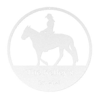 10015 - * Custom Woman Riding Horse Family Sign