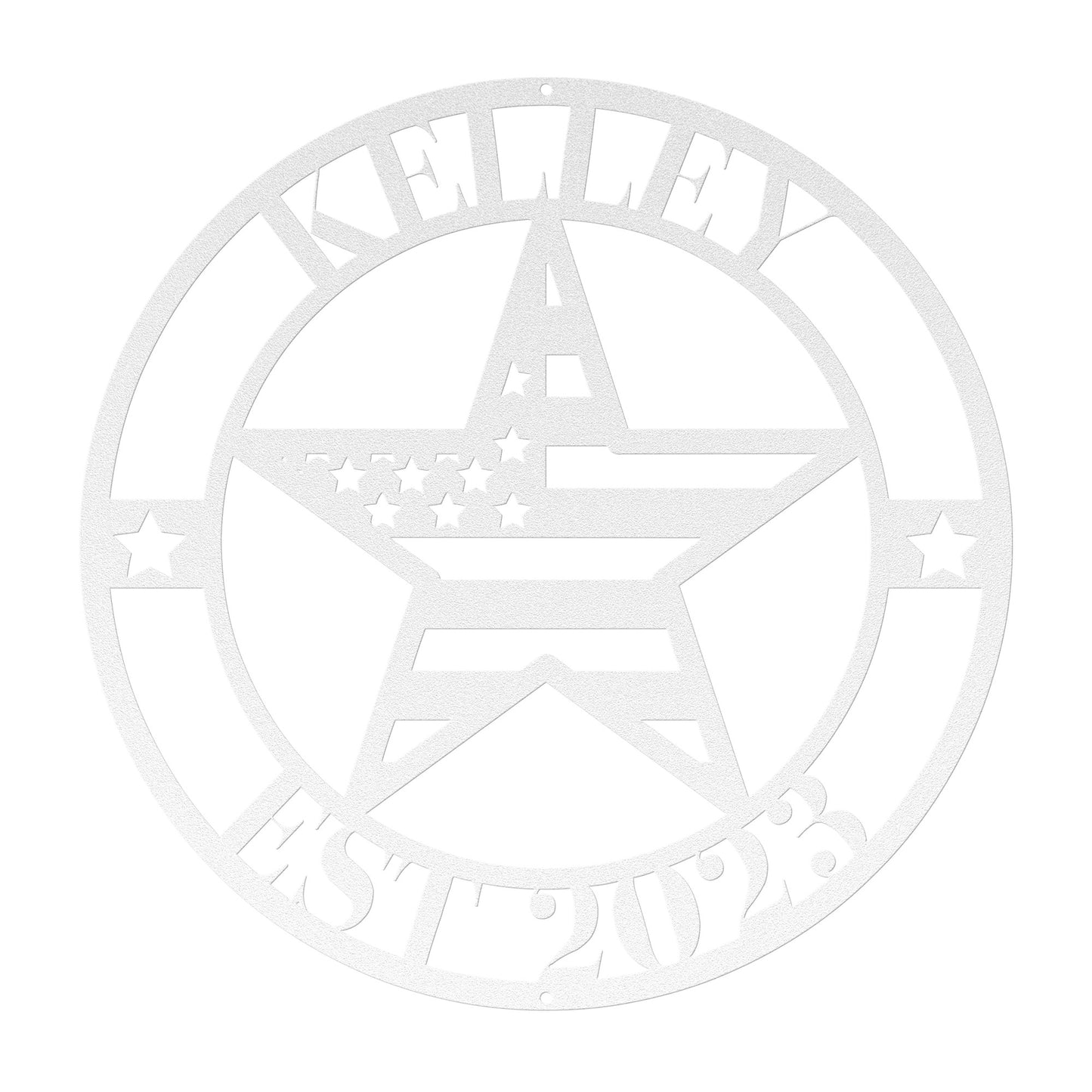 10106 - Customizable Family Name American Star Flag Circle