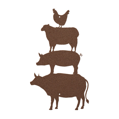10098 - Farm Animal Stack Sheep, Chicken, Pig, Cow Sign