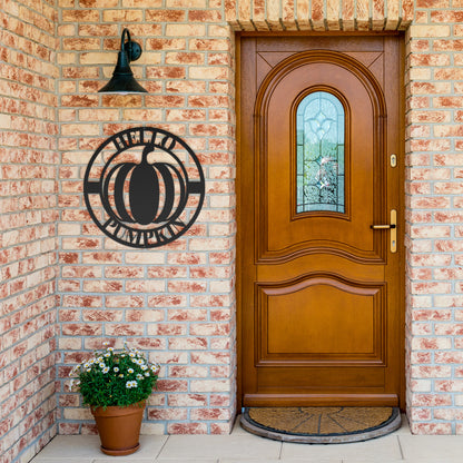 10148 - * Hello Pumpkin Circular Metal Wall Art